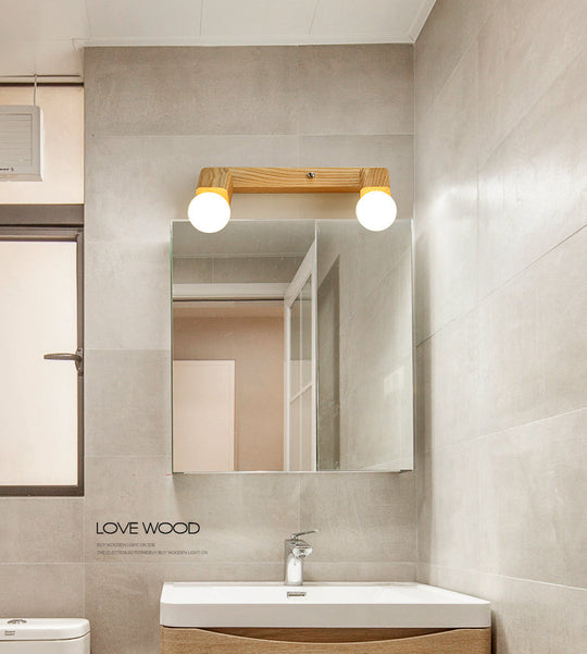 Adjustable Wooden Vanity Mirror Light: Modern Sconce For Bathroom