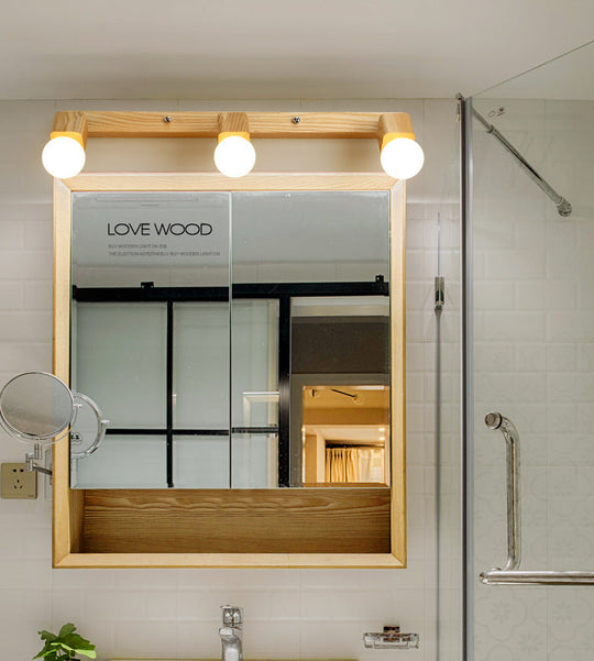 Adjustable Wooden Vanity Mirror Light: Modern Sconce For Bathroom