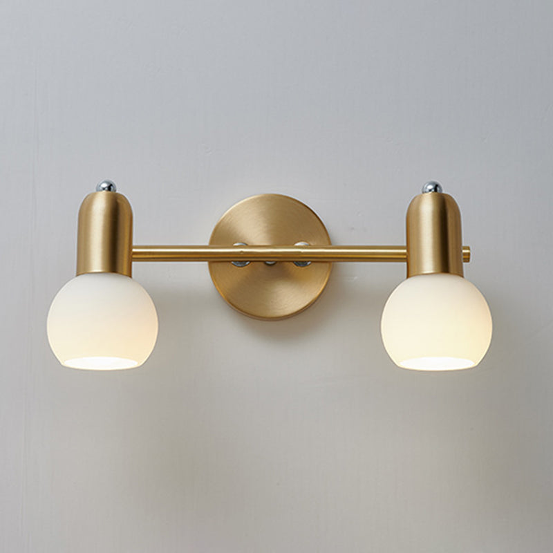 Nordic Luxury Metal Vanity Mirror Lights - Down Lighting Bath With Glass Shade