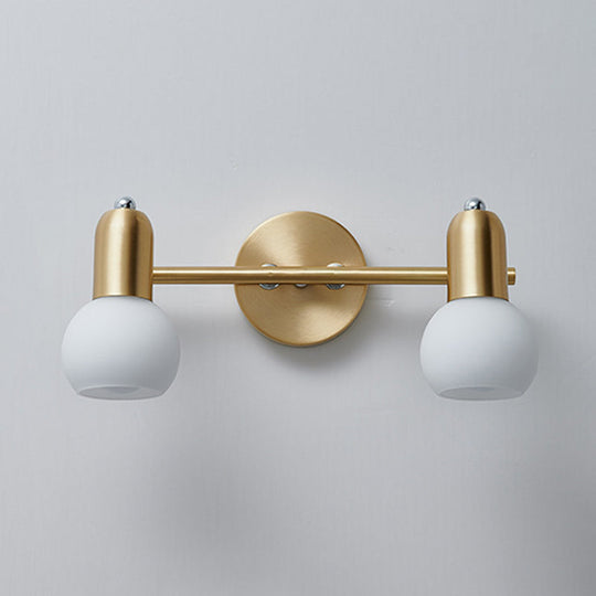 Nordic Luxury Metal Vanity Mirror Lights - Down Lighting Bath With Glass Shade