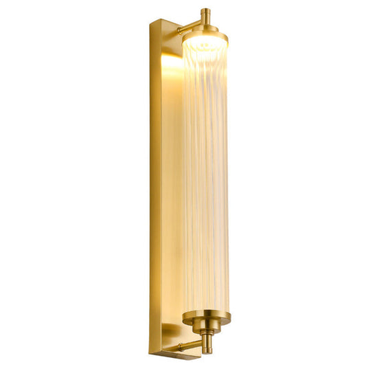 Modern Gold Metal Led Crystal Vanity Sconce - Wall Mounted Mirror Front For Bath