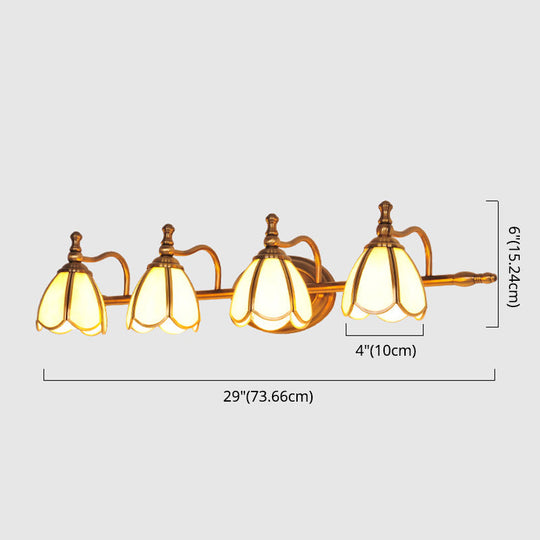 Colonial Style Vanity Lights With Metal Arms For Bathroom Mirrors