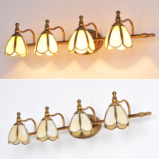 Colonial Style Vanity Lights With Metal Arms For Bathroom Mirrors