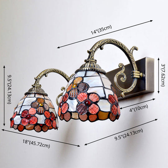 Tiffany Shell Shade Bathroom Sconce For Stylish Indoor Vanity Lighting