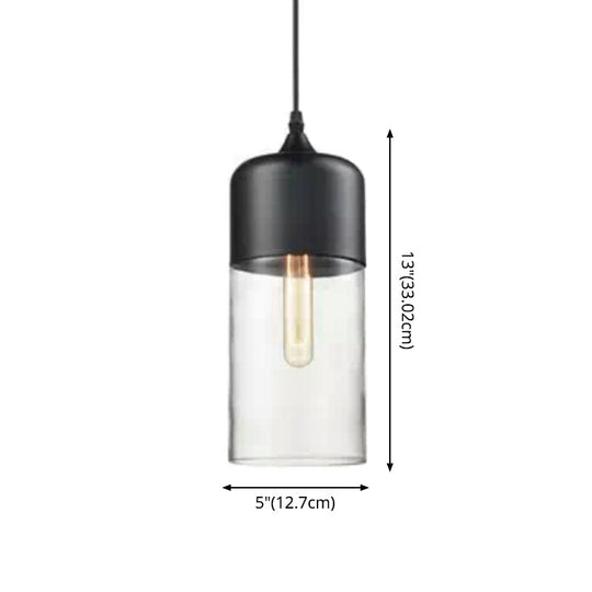 1 Light Pendant Lighting Retro Industrial Style Glass Ceiling Lights For Restaurant