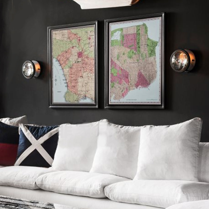 Modern Black Round Wall Sconce With Clear Crystal Accent - Stylish Metal 1 Bulb Light For Hallway