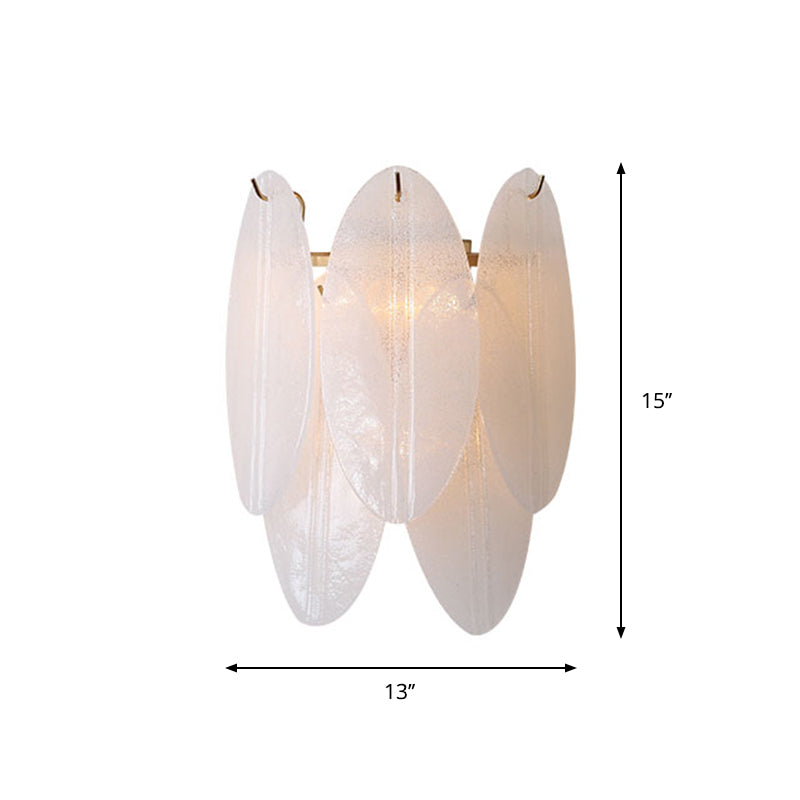 Modern Oval Wall Sconce With 3 White Glass Lights For Hallways