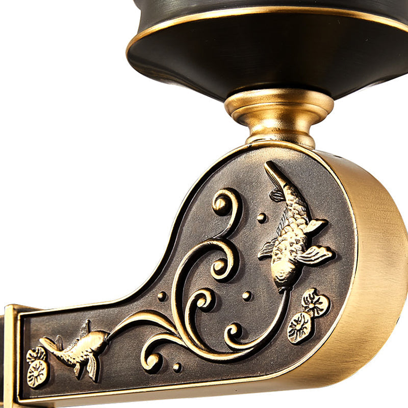 Contemporary Wall Mounted Light With Clear Textured Glass - Brass Finish