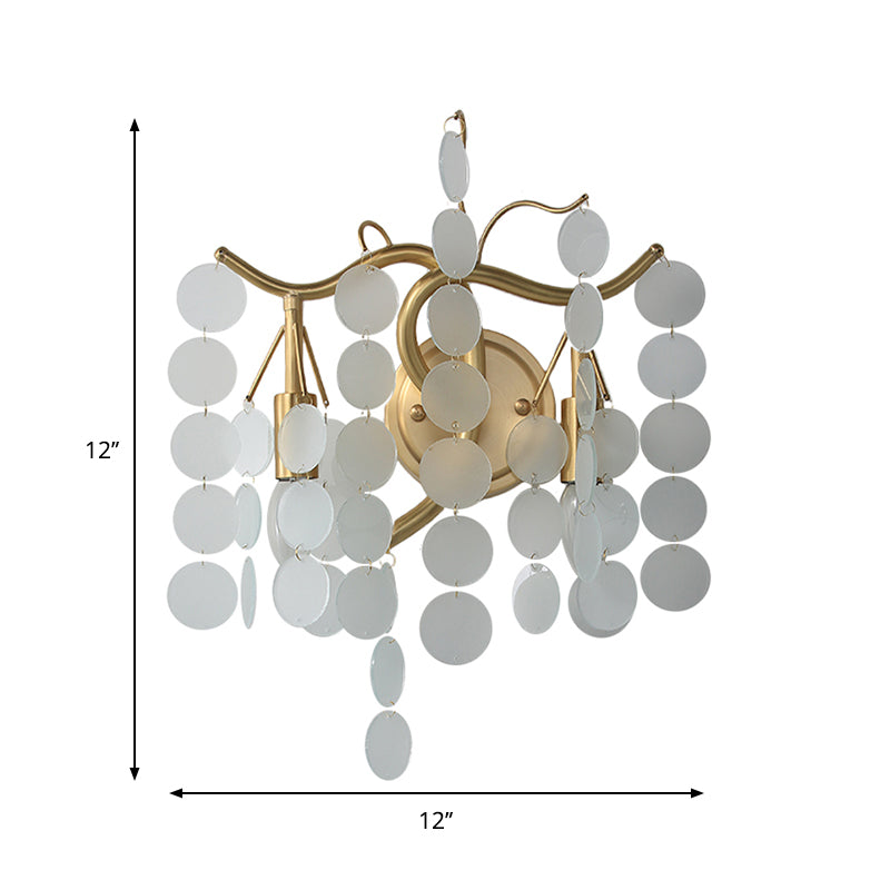 Modern Branch Design Bedroom Wall Lamp - Blue/Pink Glass 2 Lights Open Bulb