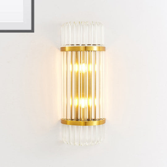 Modern Golden Wall Sconce With Crystal Shade Bedside Mount Light (12/21.5 W) Gold / 21.5