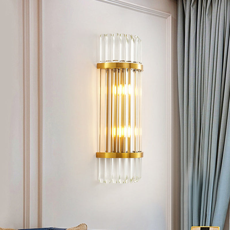 Modern Golden Wall Sconce With Crystal Shade Bedside Mount Light (12/21.5 W)
