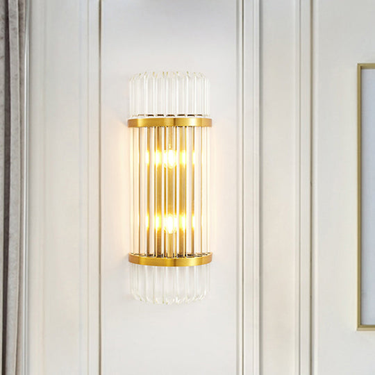 Modern Golden Wall Sconce With Crystal Shade Bedside Mount Light (12/21.5 W)