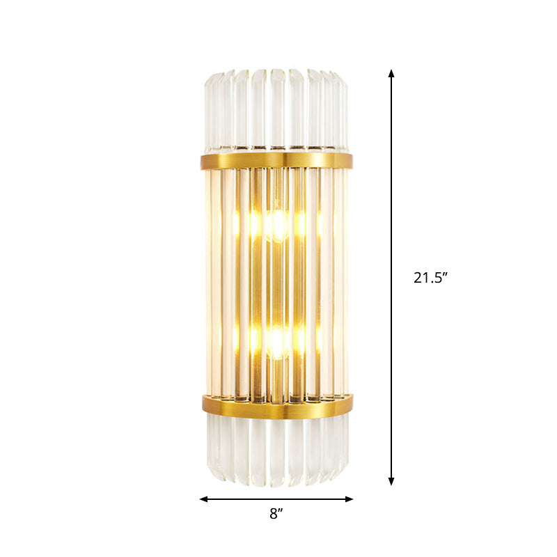 Modern Golden Wall Sconce With Crystal Shade Bedside Mount Light (12/21.5 W)