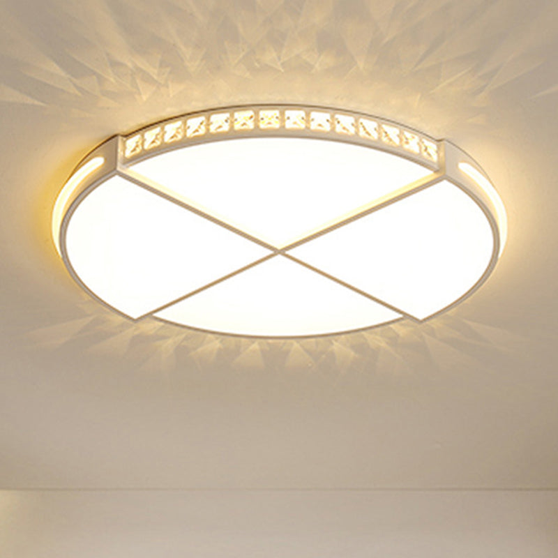 16.5’/20.5’ Simple Round Led Flush Mount Lamp - White Ceiling Light Fixture For Bedroom Warm/White