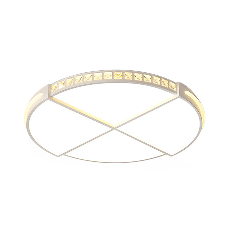 16.5’/20.5’ Simple Round Led Flush Mount Lamp - White Ceiling Light Fixture For Bedroom Warm/White