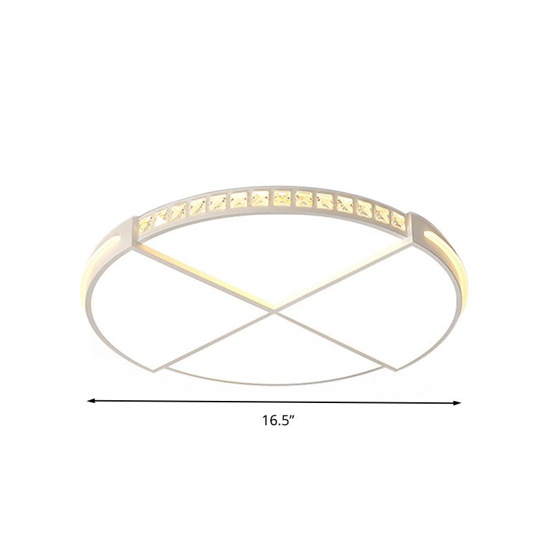 16.5’/20.5’ Simple Round Led Flush Mount Lamp - White Ceiling Light Fixture For Bedroom Warm/White