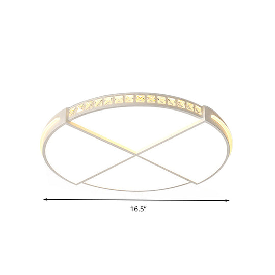 16.5’/20.5’ Simple Round Led Flush Mount Lamp - White Ceiling Light Fixture For Bedroom Warm/White