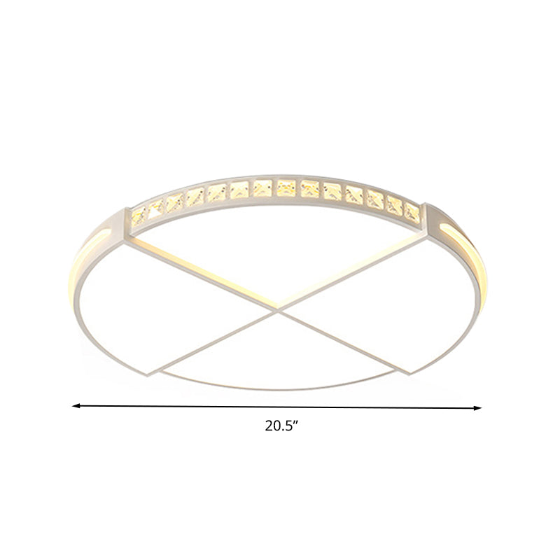 16.5’/20.5’ Simple Round Led Flush Mount Lamp - White Ceiling Light Fixture For Bedroom Warm/White