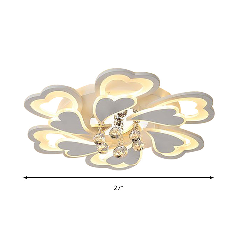 Loving-Heart Led Flush Light In Warm/White - Contemporary Acrylic Design 27’/31.5’ Wide