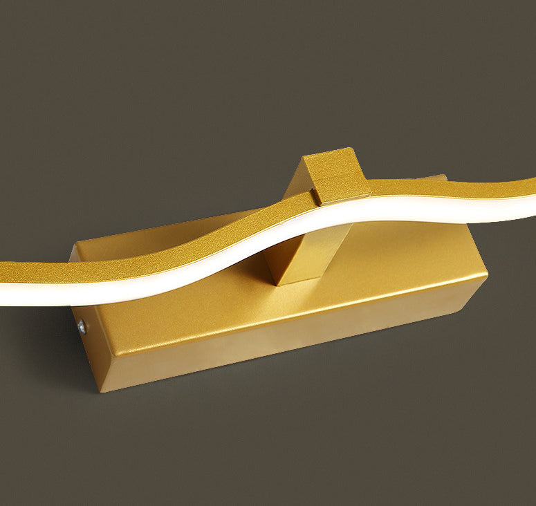 Modern Minimalist Metal Wall Vanity Light With Waving Design