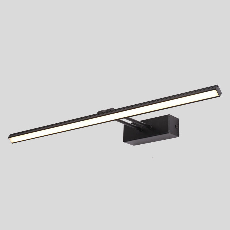 Modern Minimalist Metal Single Vanity Light—Linear Style Black / 19.5 Warm