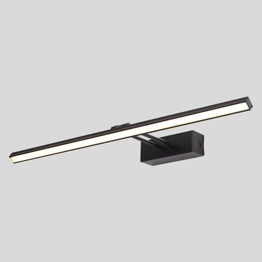 Modern Minimalist Metal Single Vanity Light—Linear Style Black / 19.5 Warm