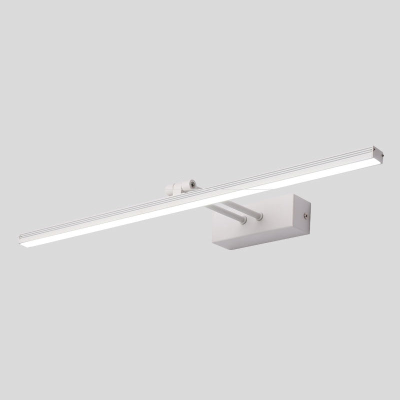 Modern Minimalist Metal Single Vanity Light—Linear Style White / 19.5 Natural