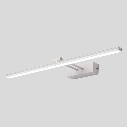 Modern Minimalist Metal Single Vanity Light—Linear Style White / 19.5 Natural
