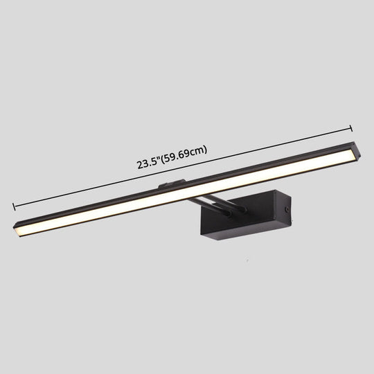Modern Minimalist Metal Single Vanity Light—Linear Style