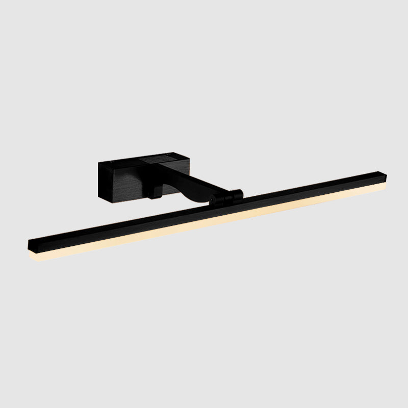 Nordic Minimalist Rectangular Metal Single Vanity Wall Light Fixture Black / 16 Warm