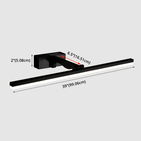 Nordic Minimalist Rectangular Metal Single Vanity Wall Light Fixture