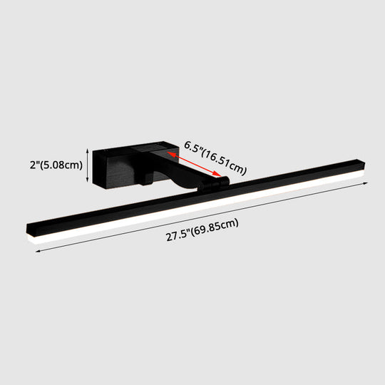 Nordic Minimalist Rectangular Metal Single Vanity Wall Light Fixture