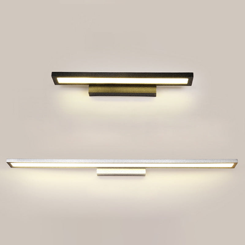 Modern Minimalist Vanity Wall Light In Aluminum With Rectangular Shape