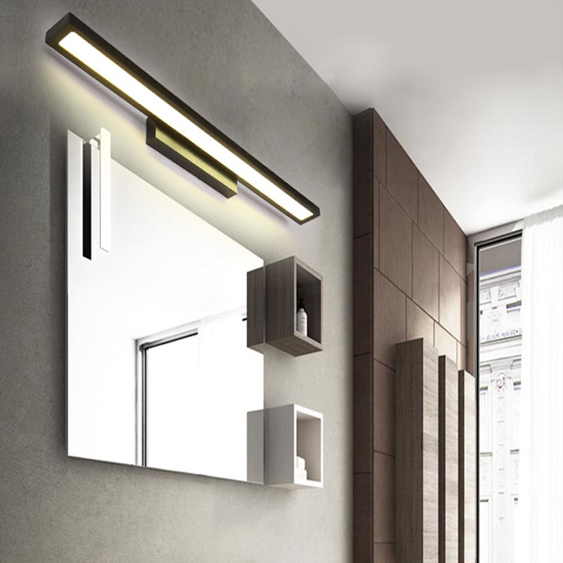 Modern Minimalist Vanity Wall Light In Aluminum With Rectangular Shape