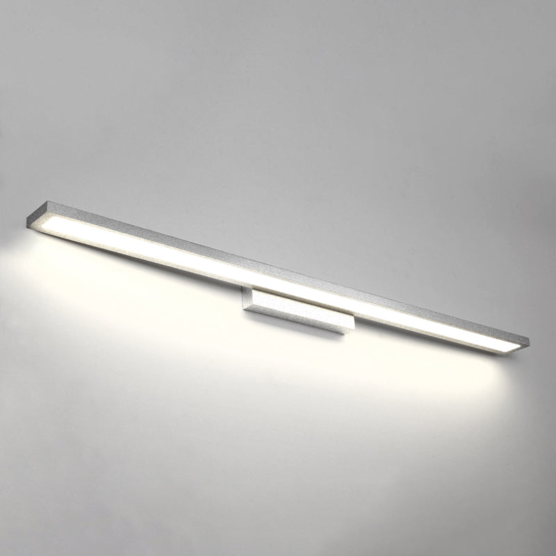 Modern Minimalist Vanity Wall Light In Aluminum With Rectangular Shape Silver / 35.5 White