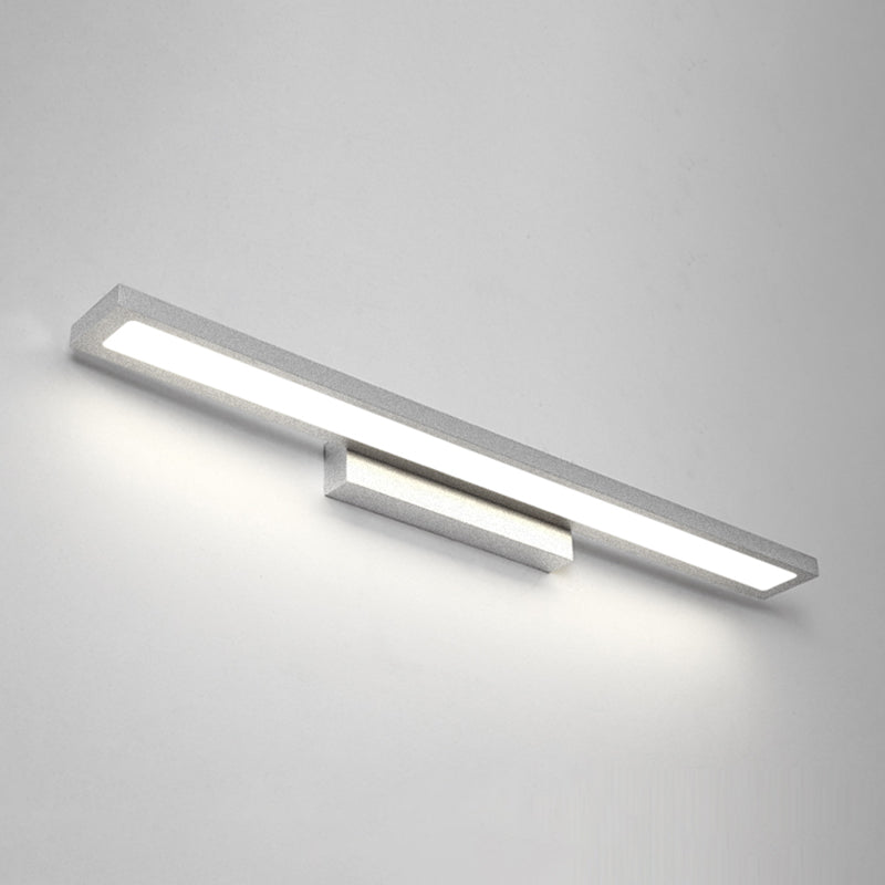 Modern Minimalist Vanity Wall Light In Aluminum With Rectangular Shape Silver / 23.5 White