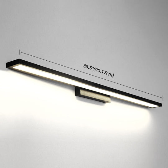 Modern Minimalist Vanity Wall Light In Aluminum With Rectangular Shape