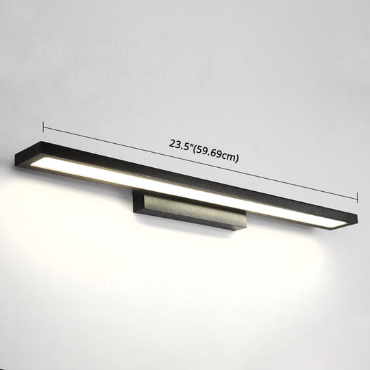 Modern Minimalist Vanity Wall Light In Aluminum With Rectangular Shape