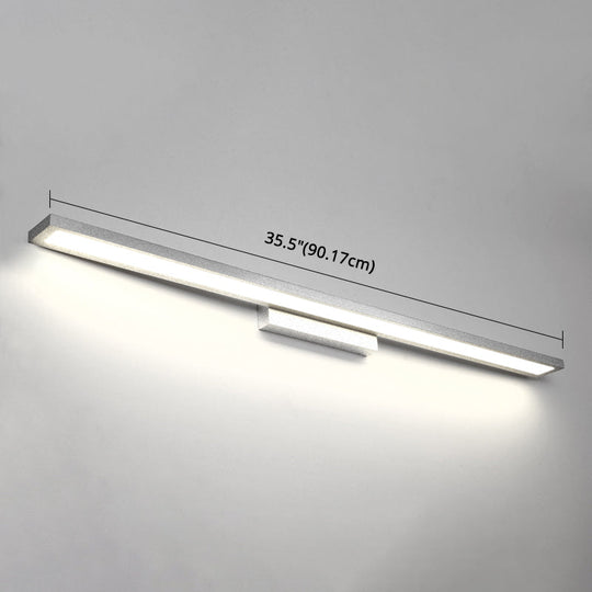 Modern Minimalist Vanity Wall Light In Aluminum With Rectangular Shape
