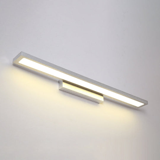 Modern Minimalist Vanity Wall Light In Aluminum With Rectangular Shape Silver / 23.5 Warm