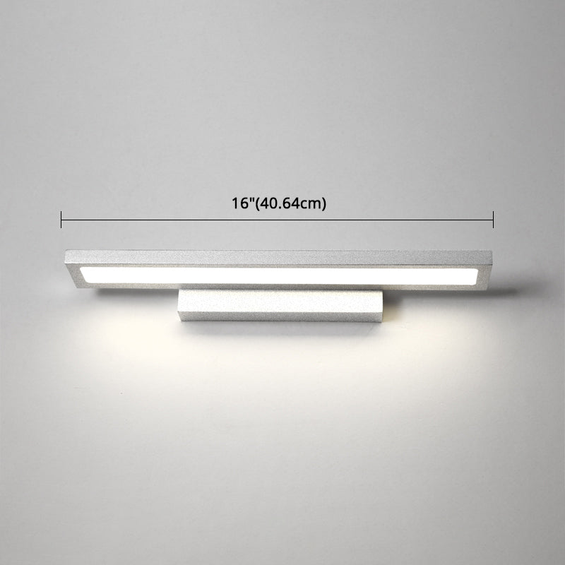 Modern Minimalist Vanity Wall Light In Aluminum With Rectangular Shape