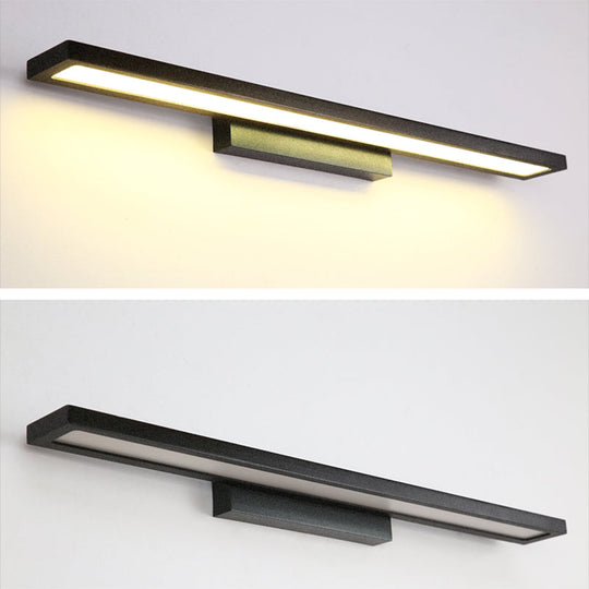 Modern Minimalist Vanity Wall Light In Aluminum With Rectangular Shape