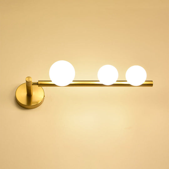 Modern Luxury Glass Vanity Light - 3 Spherical Wall Lights