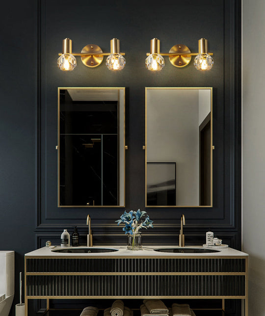 Modern Luxury Circle Vanity Wall Light Fixture - Copper Lighting