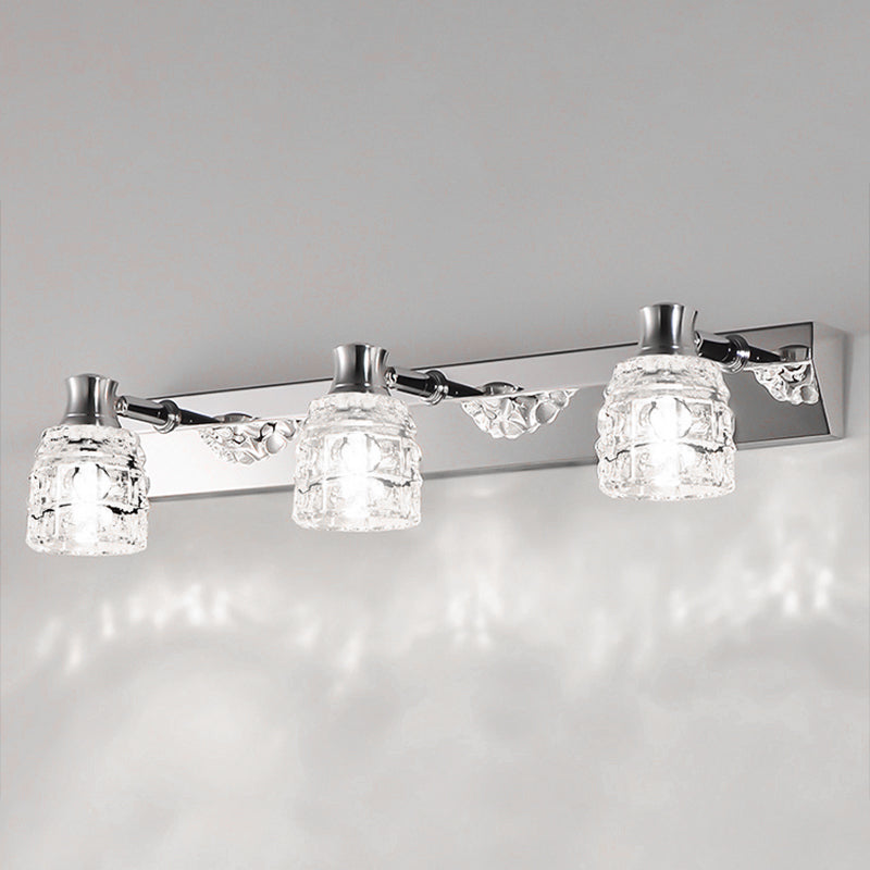 Retro Crystal Vanity Lights: Elegant Armed Wall Light Fixtures Silver / 18