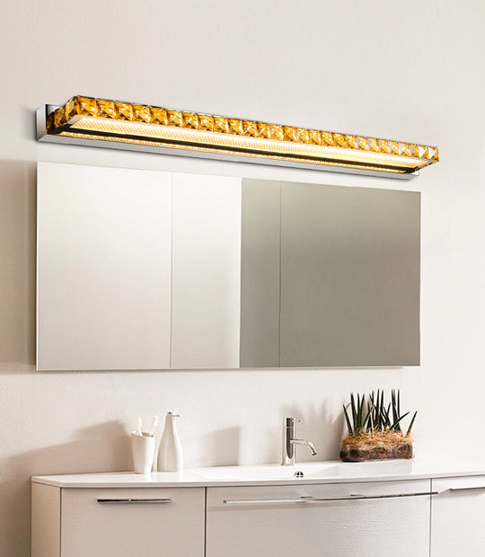 Modern Crystal Vanity Wall Light - Rectangular Luxury Style Single Fixture