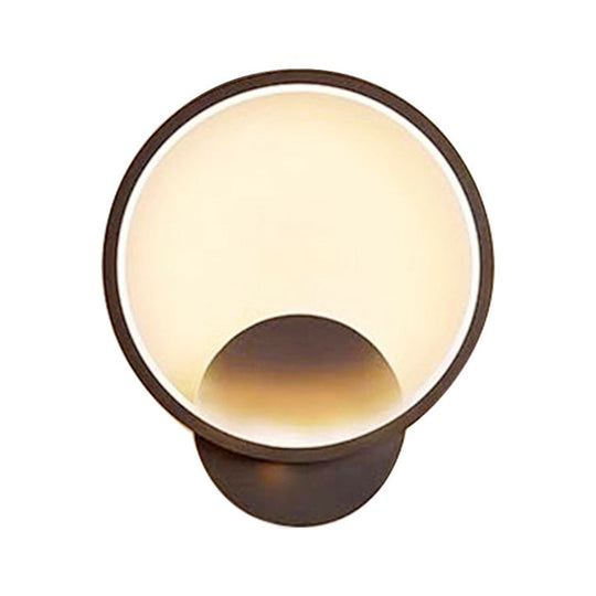 Nordic Line Led Wall Lamp For Corridor And Bedroom Ambient Lighting Black / Warm Round