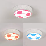 Creative Metal Soccer Ceiling Light For Kids Bedroom And Bathroom - Flush Mount Sport Lighting