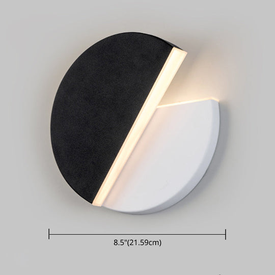 Rotating Nordic Led Wall Lamp In Round Disc Shape - Acrylic Indoor Light Fixture