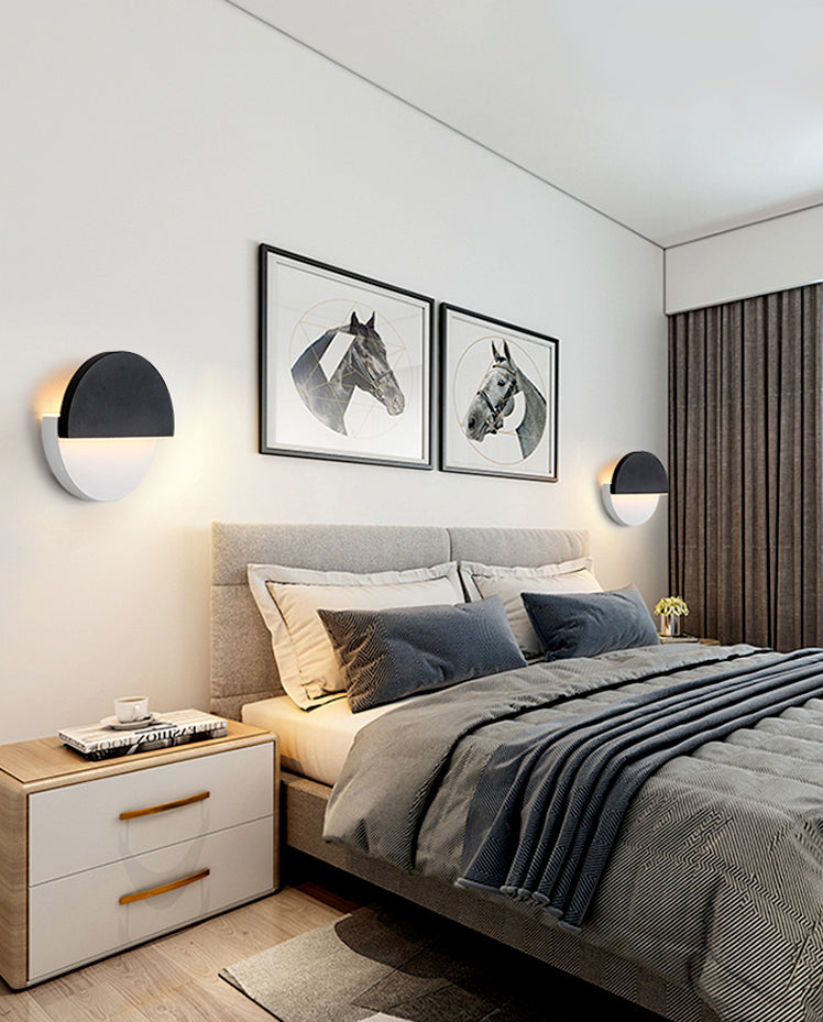 Rotating Nordic Led Wall Lamp In Round Disc Shape - Acrylic Indoor Light Fixture